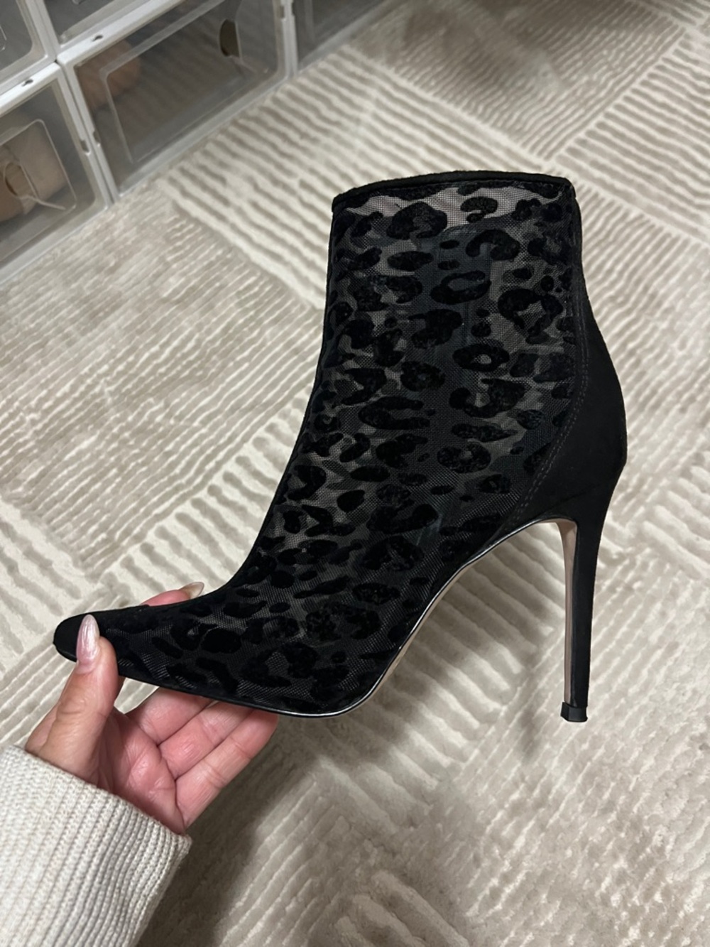 Jessica Simpson Velvet Leopard Booties